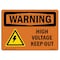 Signmission Safety Sign, OSHA WARNING, 10" Height, 14" Width, High Voltage Keep Out, Landscape OS-WS-D-1014-L-12180 - alternate 1